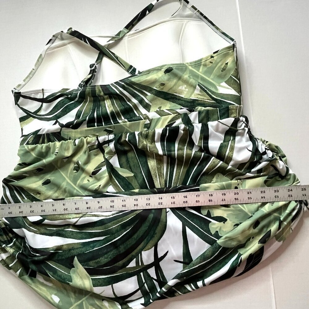 Swim by Cacique Lightly Lined No Wire 1 Piece Swimsuit Swim Dress sz 24 Tropical - Picture 11 of 13
